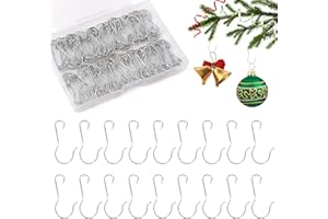 LUKTASTIC Ornament Hooks, 100 Pack Ornament Hangers, Christmas Ornament Hooks, Ornament Hooks for Christmas Trees, Christmas Hooks for Ornaments, Christmas Tree Hooks Ornaments Christmas Tree Decorations,Sliver