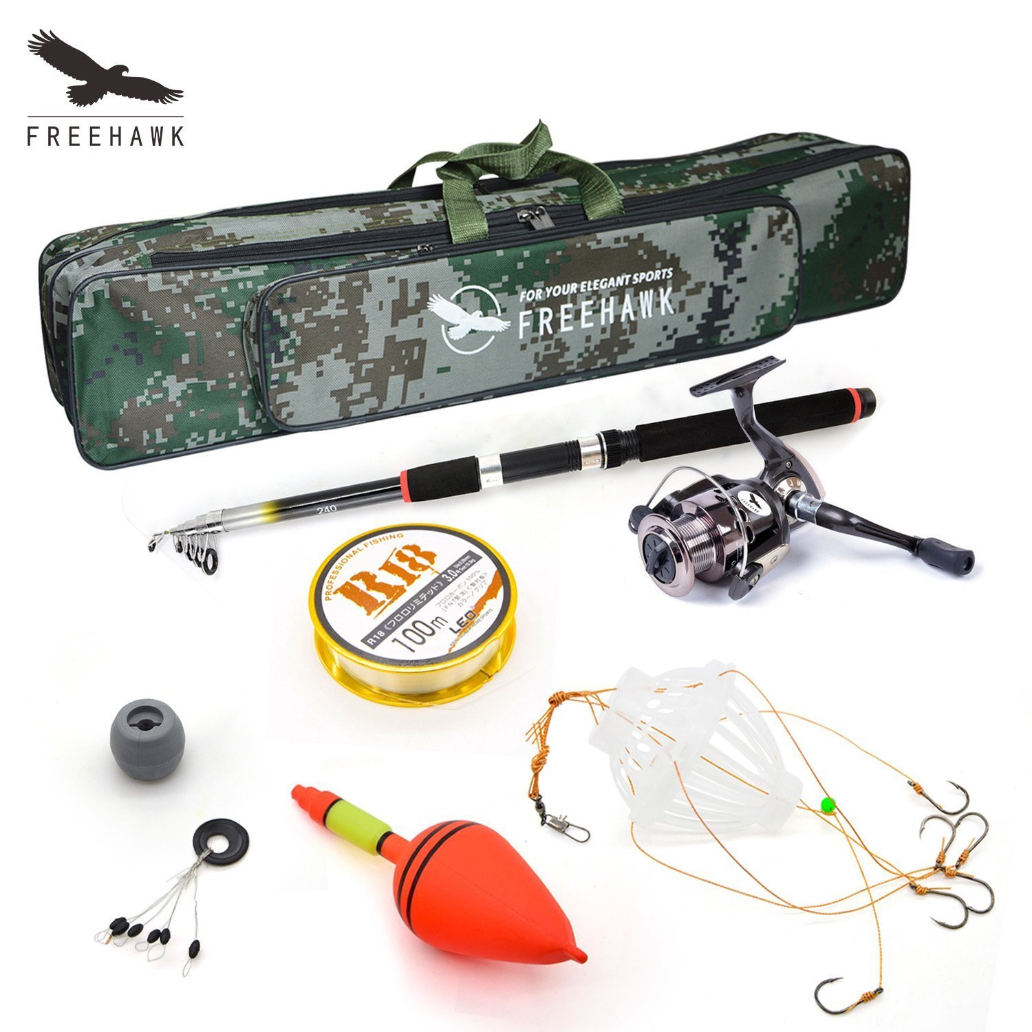 Telescopic Saltwater Fishing Spinning Rod Reel Line Pole and Lures Hook Kit Set 190149122500 eBay