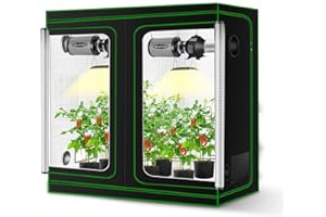 GROWTENT GARDEN ATOUR 96”x48”x80” Grow Tent, Reflective 600D Mylar,Hydroponic Grow Tent with Observation Window and Floor Tray for Indoor Plant Growing 4’x4’