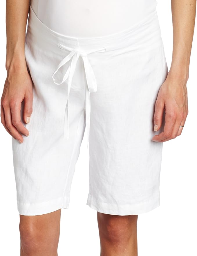 Ripe Maternity Women's Maternity Pure Linen Shorts at Amazon Women’s