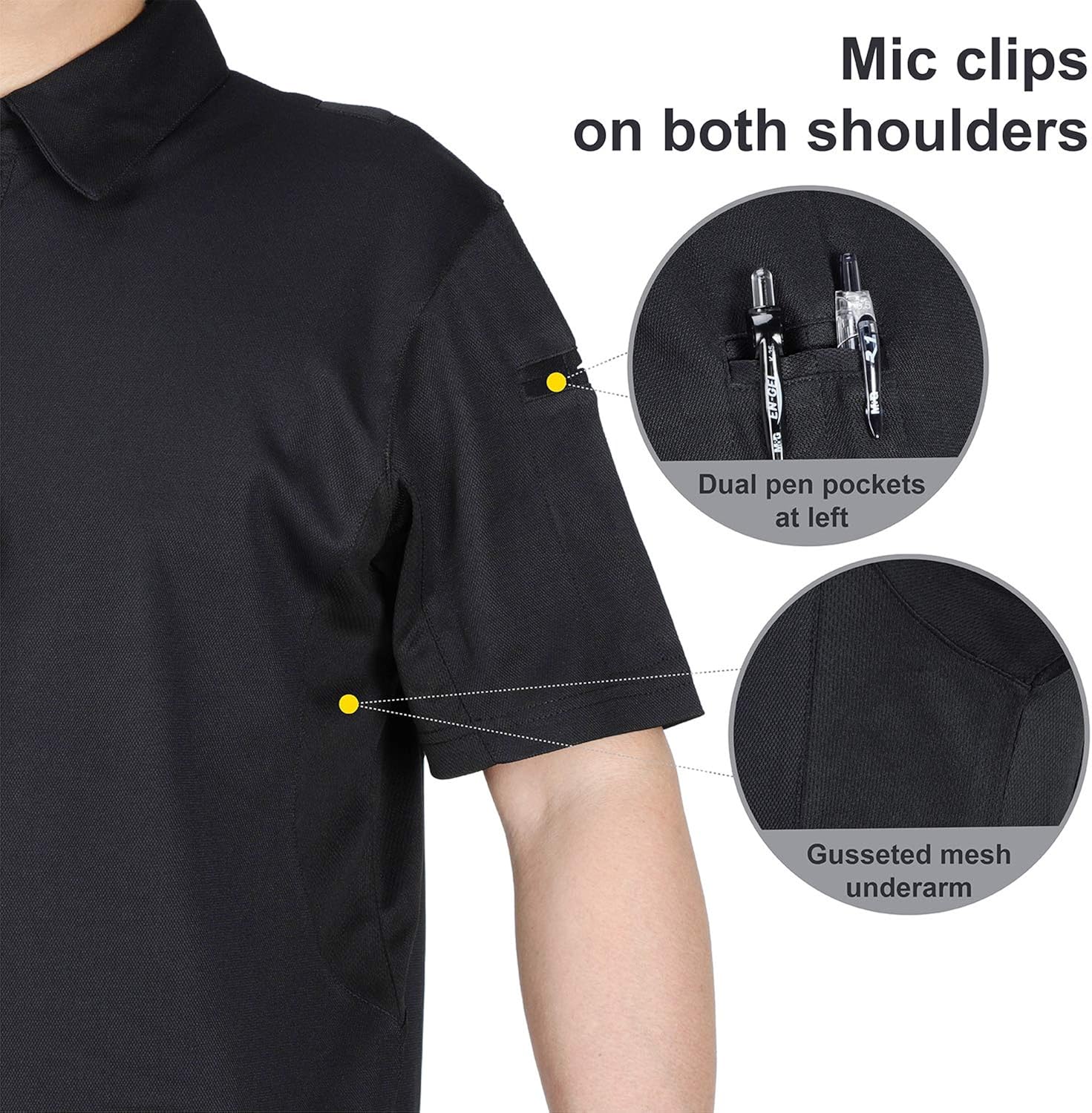 MIER Men's Outdoor Performance Tactical Polo Shirts Long and Short Sleeve, Moisture-Wicking : Clothing