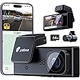 Pelsee 4K 3 Channel Dash Cam Front and Rear Inside, Dash Camera for Cars, 4K+1080P+1080P Dashcam with APP & WiFi, 64GB Card Included, Smart Driving System ADAS DMS, 24H Parking Mode,G-Sensor,256GB Max