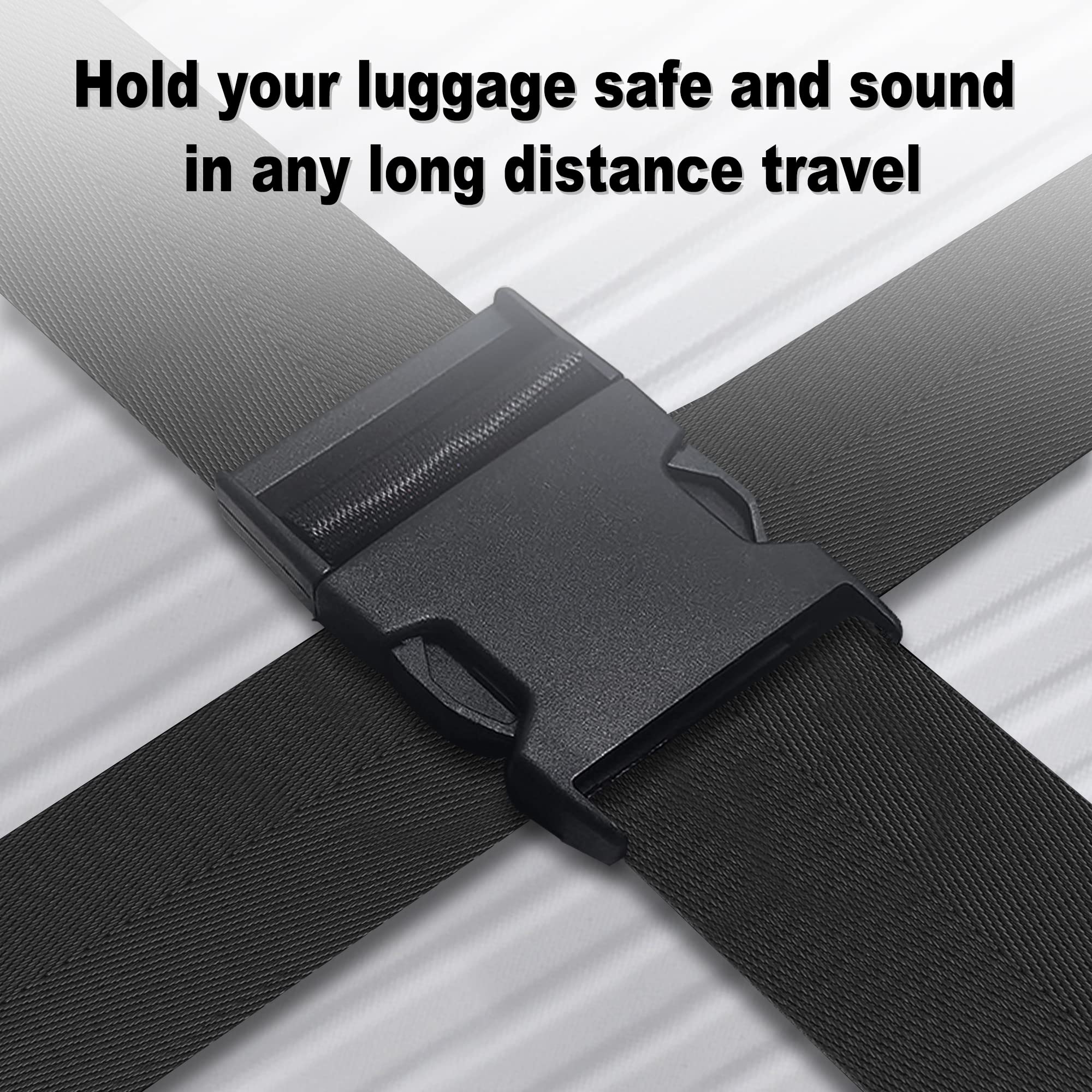 Luggage Straps for Suitcases TSA Approved Travel Belt 4 Pack by Chelmon (Black)