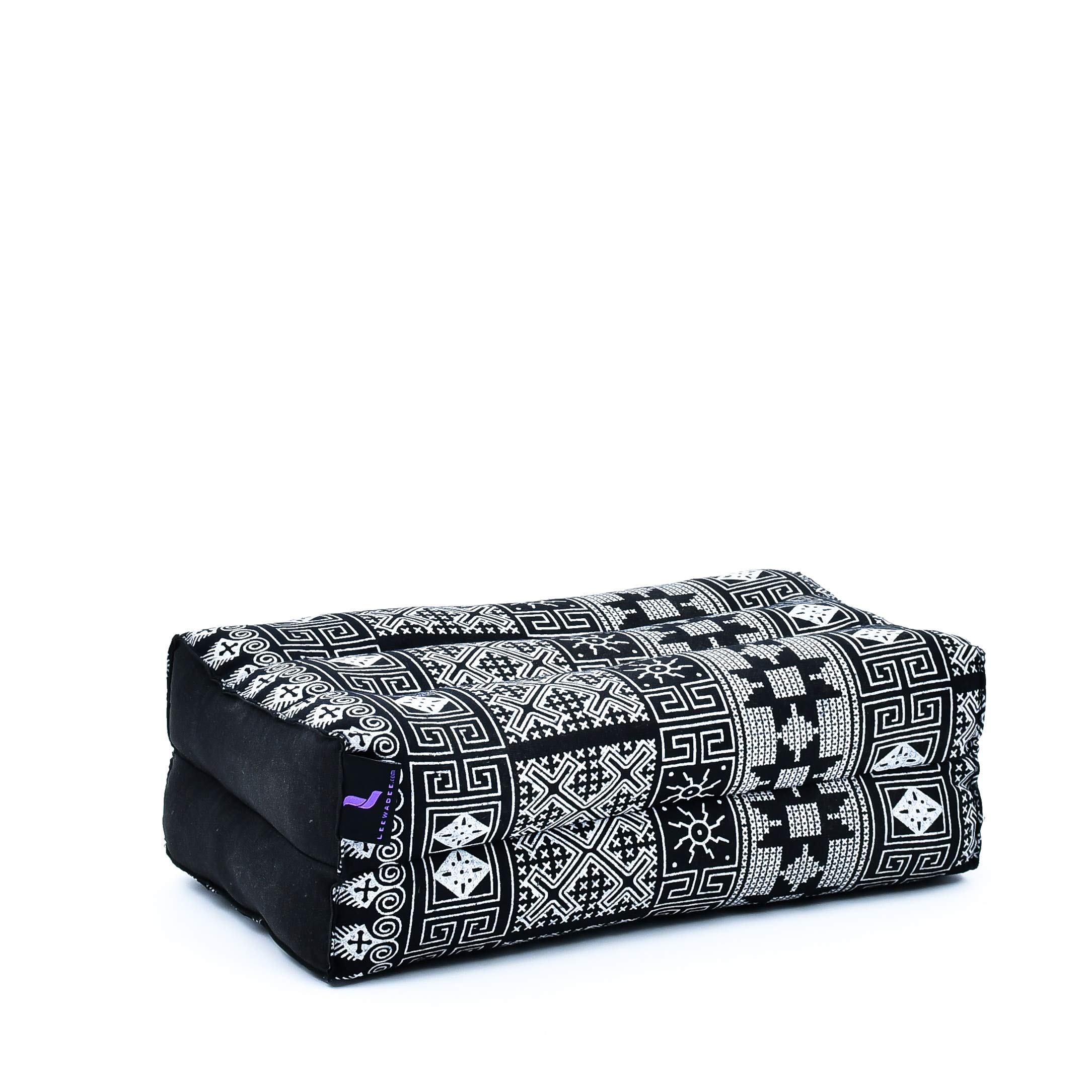 Leewadee Yoga Block – Floor Cushion for Yoga Practice, Meditation Seat Cushion for Workouts Filled with Kapok, 35 x 18 x 12 cm, Black