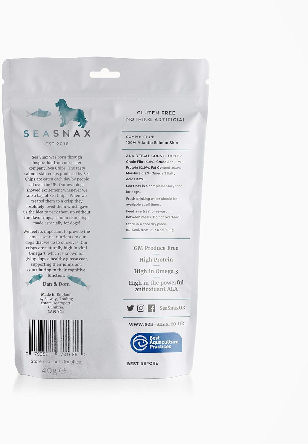 Sea Snax 100 Human Grade Salmon Skin Dog Treats Less Fishy Odour