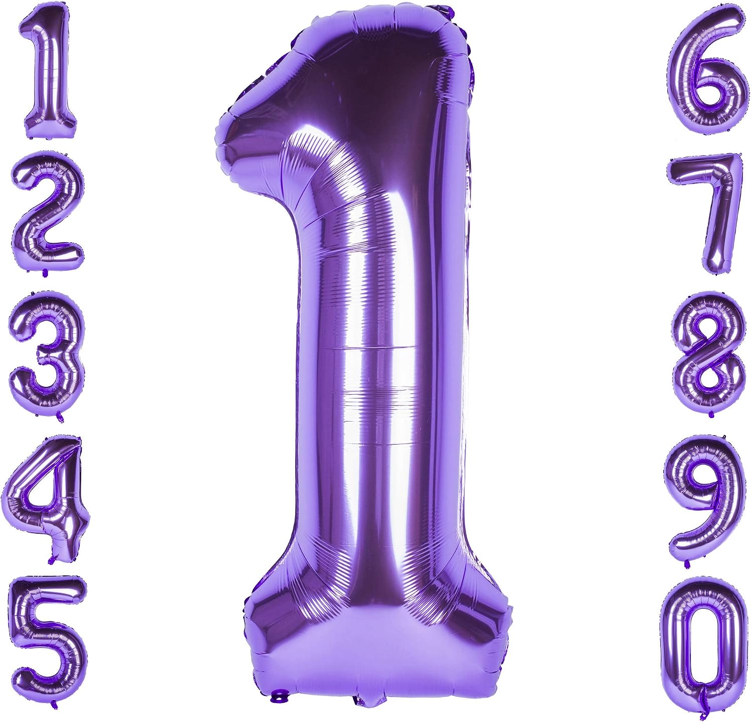 Purple 1 Balloons 40 Inch Purple Large Numbers 0 to 9 Birthday Wedding Anniversary Party Festival Decorations Giant Helium Foil Mylar Big Number Balloons Digital (Number Balloon 1)