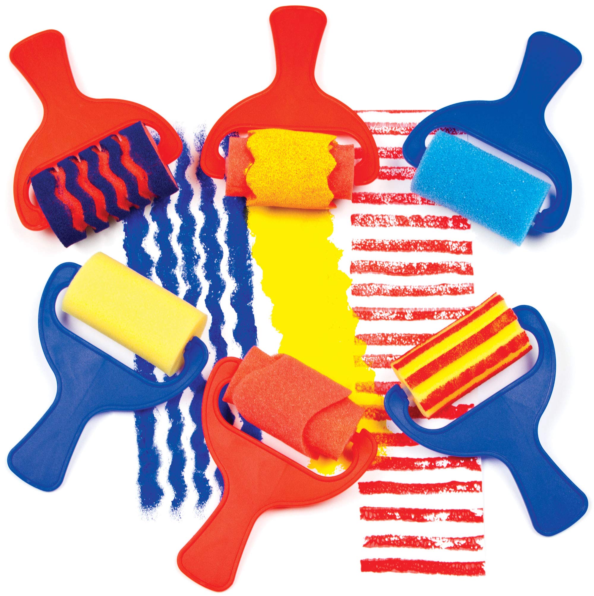 Baker Ross AF731 Sponge Patterned Rollers (Set of 6)