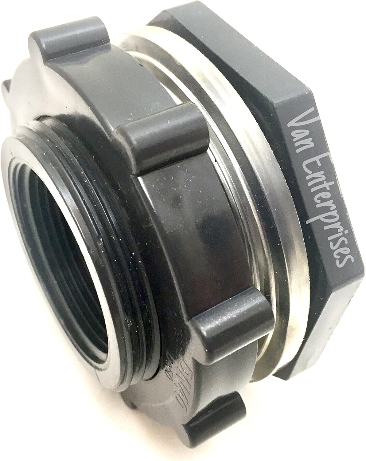 Van Enterprises 2" PVC Bulkhead Tank Fitting Adapter For Rain Barrels