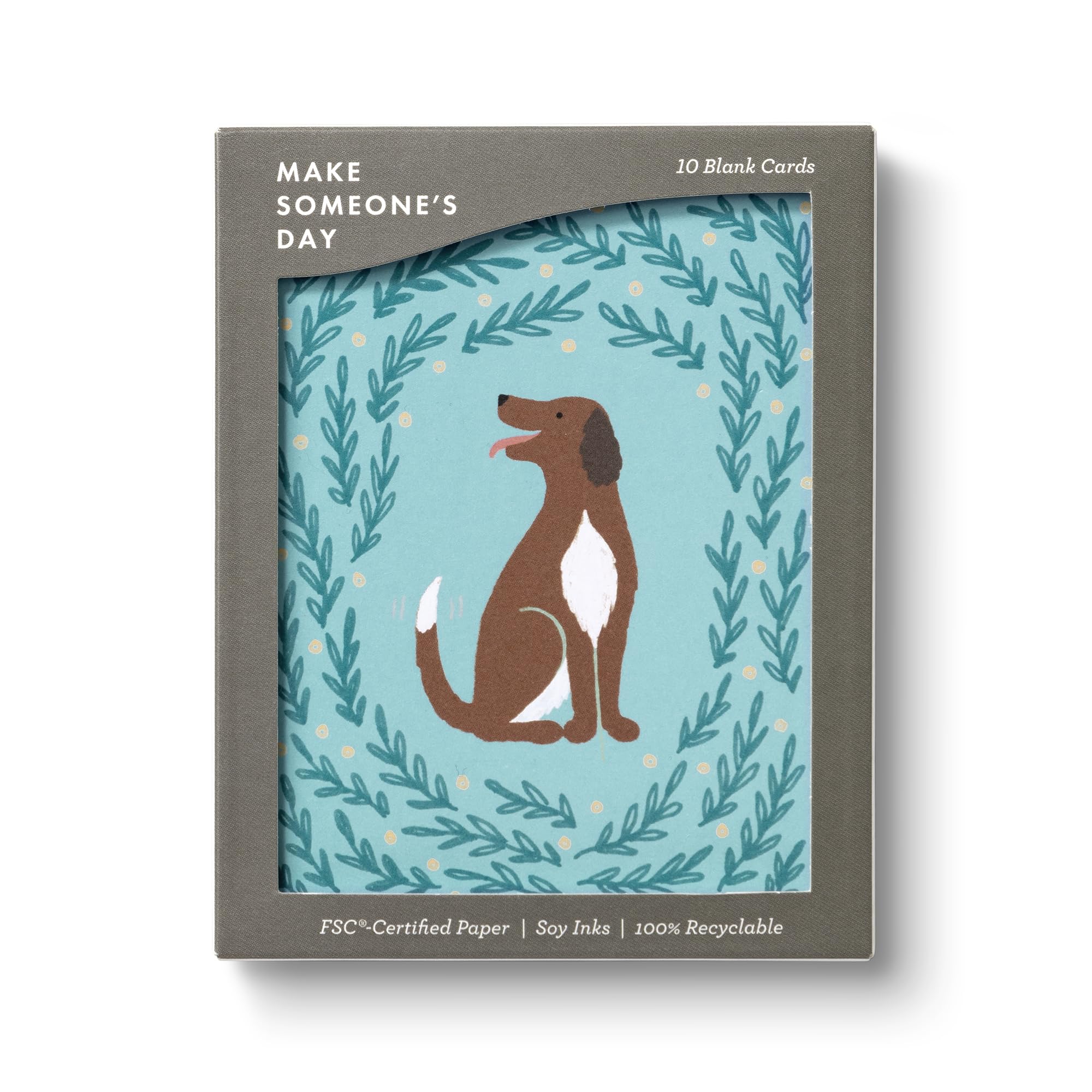 Compendium Boxed Blank Note Cards – 10 All-Occasions Note Cards – Playful Pup Design