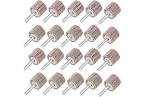 ASELECTED 20Pack Abrasive Flap Wheel Sander，1" x 1" x 1/4" Shank Mounted Flap Wheels, 80 Grit Aluminum Oxide Sanding Flap Wheel for Rust Removal Deburring Polishing Satin-Finishing- Abrasive Grinding Tool