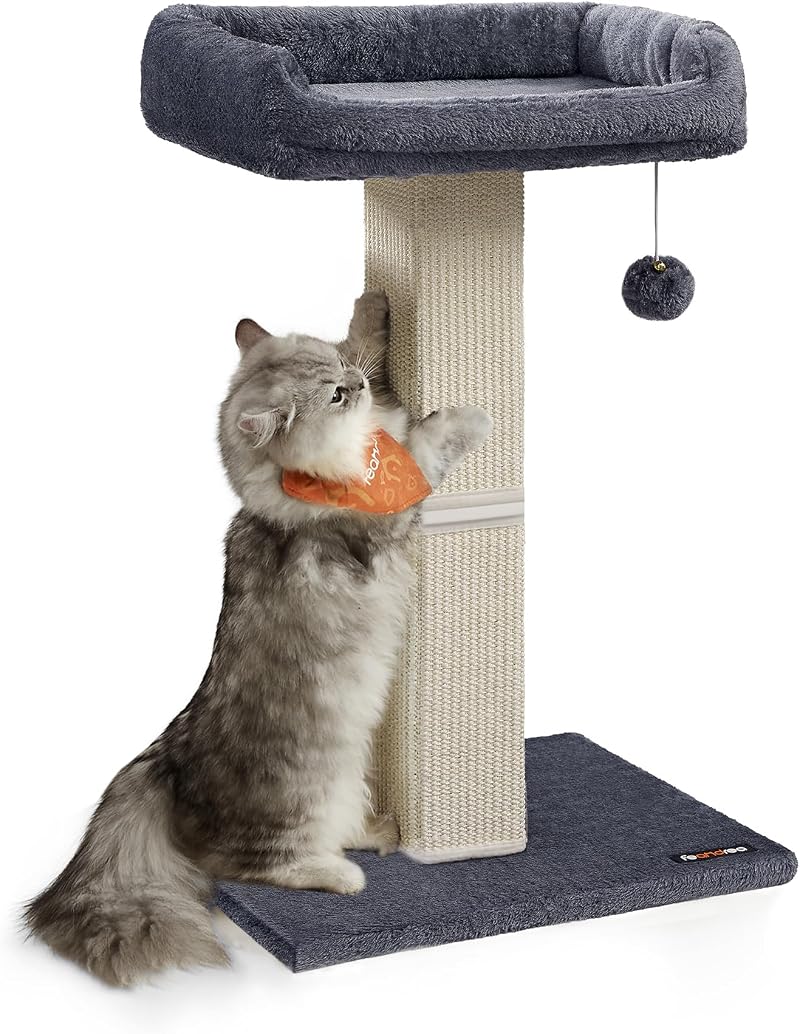 Feandrea Cat Scratching Post with Plush Perch 40x30 cm, 71 cm Tall
