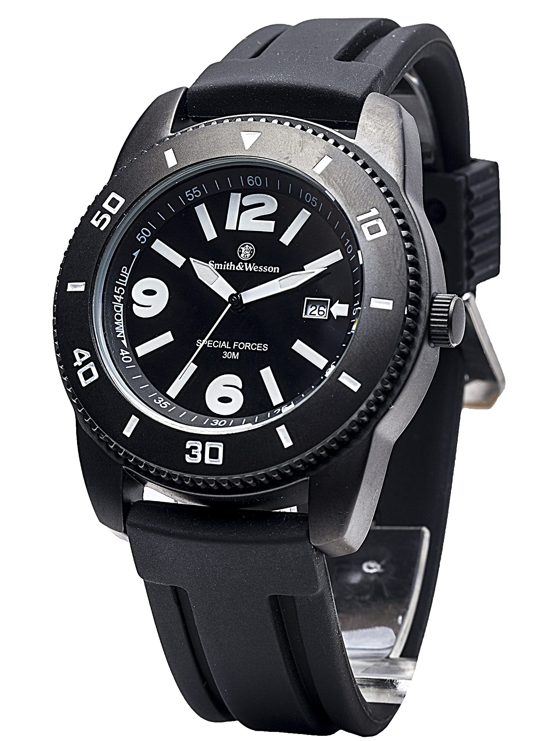 Photo 1 of Smith & Wesson Paratrooper Men's Watch, 3ATM, Stainless Steel Caseback, Japanese Movement, Tactical Watch, Scratch Resistant, 45mm, Christmas Gift