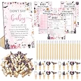 Patelai 321 Pcs Baby Shower Games Supplies, Pink Halloween | Don't Say Clothespin Game with 50 Clips, Bingo Cards, Guess Who Mommy Daddy, Wishes Tags, Gender Reveal Decor