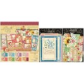 Graphic 45 Season to Celebrate Decorative Papers - 8x8 Paper Pack, Ephemera Die-Cuts and Ephemera Cards