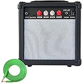 Electric Guitar Amp 20 Watt Amplifier Portable Amp with Headphone Input Gain Powe Including Professional Noise Reduction Cable (20W-2)