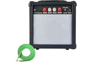 ERMIK Electric Guitar Amp 20 Watt Amplifier Portable Amp with Headphone Input Gain Powe Including Professional Noise Reduction Cable (20W-2)