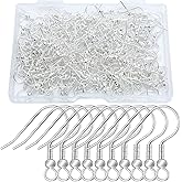 240 Pcs Earring Hooks,Hypo-allergenic Fish Earring Hooks,Jump Rings Jewelry Findings Making Kit for Jewelry Making Featuring Ball and Coil Tips(Silver)