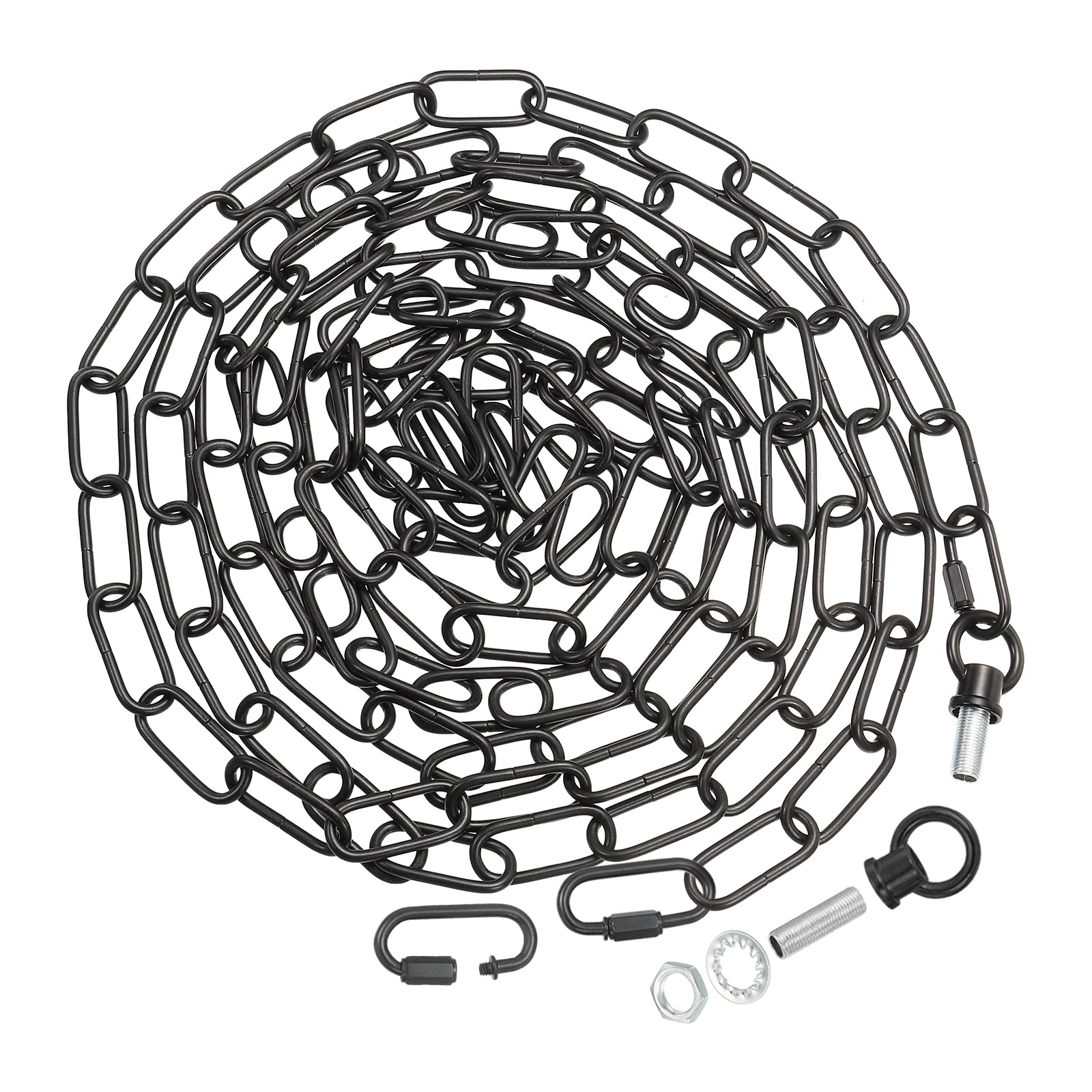 PATIKIL 15 Feet Lighting Chain for Hanging Lamp, Chandelier Chain Light Fixture Chain Load Capacity 65 Lbs for Pendant Light, Ceiling Fan, Black — image 1