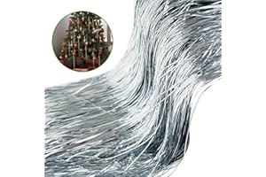 JREMREO Pack of 3000 Strands Silver Christmas Icicle Tinsel Foil Fringes | 19.6 Inches, Christmas Tree Tinsel Curtain Decoration for Indoor Outdoor Winter Home New Year Eve Birthday Party Supplies