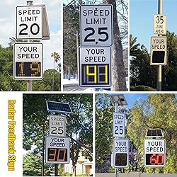 Solar Speed Feedback Sign with LED Display, Radar