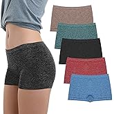 LALESTE Women's Boyshort Underwear Full Coverage Seamless Panties Soft Stretch Boxer Briefs 5 Packs