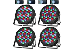 MIUCOGUIER Party Lights - 4 Pack Stage Lights 36 LED Par Light DMX Sound Activated DJ Party Lights Disco Lights DJ Uplights for Events, Bar, Festival, Graduation, Birthday, Mask Dances, Club, Xma