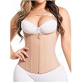 Salome 0314 Zip Waist Trainer Vest Faja Colombiana Chaleco Cinturilla Reductora de Mujer Beige L