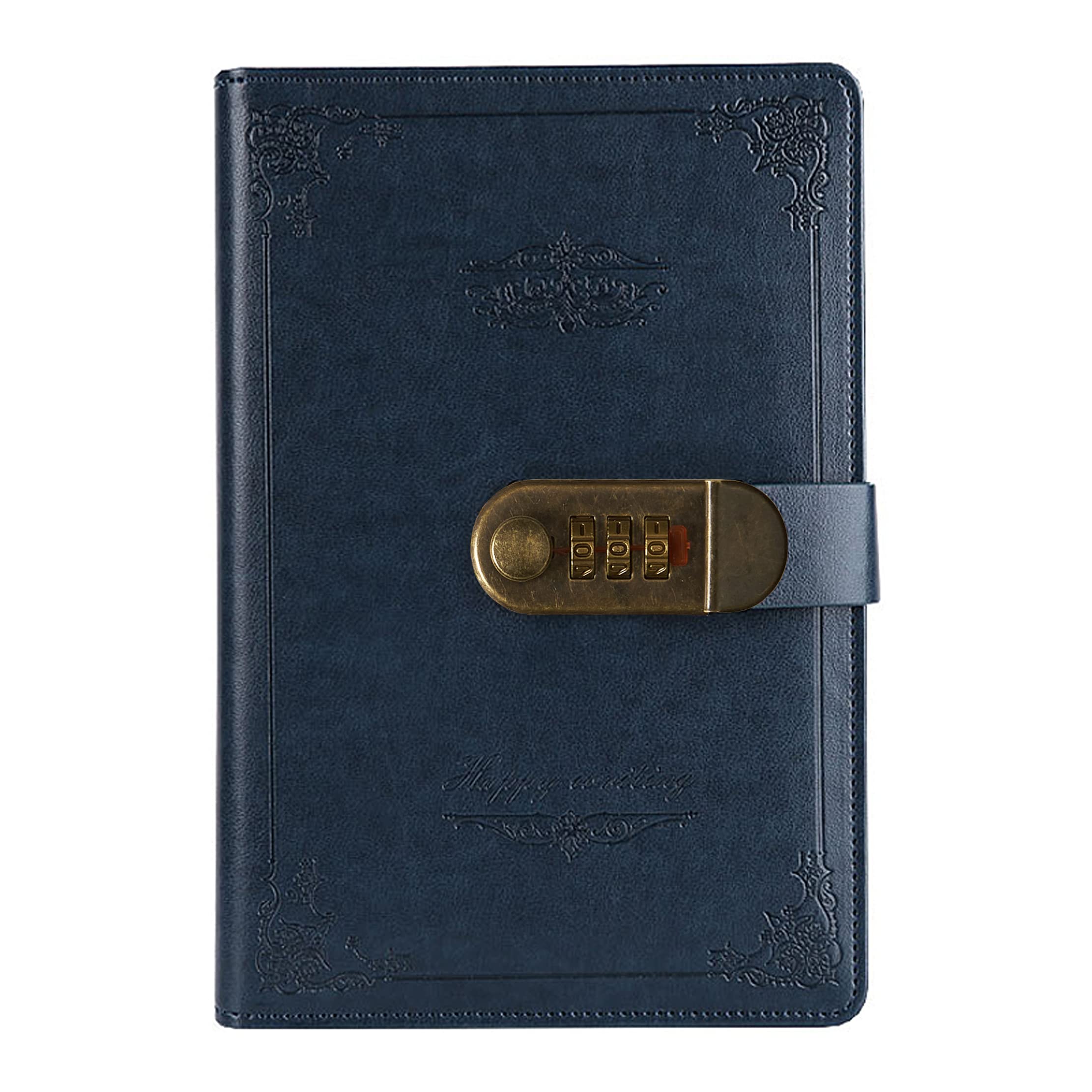 Ai-life Retro Vintage PU Leather Notebook, Diary Planner Organiser with Combination Lock, A5 Size (215 x 150 mm) Notebook/Journal Notepad, Pen Holder