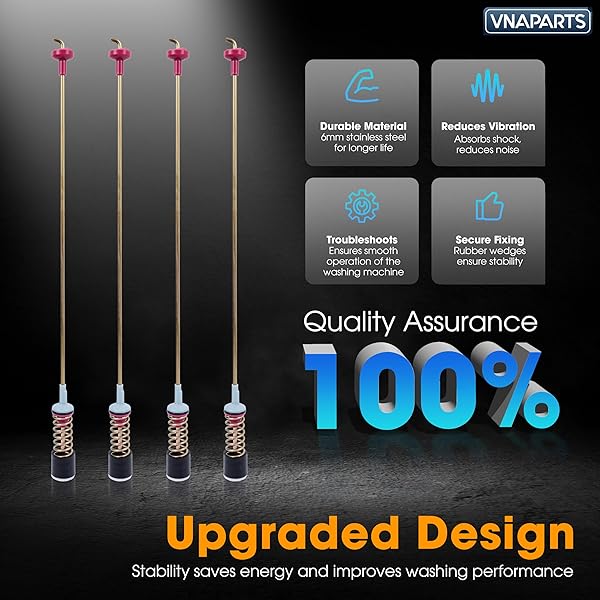 UPGRADE DC68-03172B-03 DC97-16350D DC68-03172C DC68-03172D-00 FOR SAMSUNG WASHER SUSPENSION RODS WA50R5200AW/US, WA50R5400AV/US, WA45M7050AW/A4, WA50R5200AV/A4, WA50R5400AW/US, WA45T3200AW/A4 REPLACES