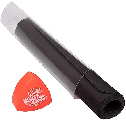 Playmat Tube - Monster Protectors Prism-shaped Play Mat Tube (Red)- Wont Roll Off Surface and Easy i