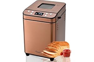 Rosewill 25-in-1 Automatic Bread Maker Machine with 3 Loaf Size up to 2 Lb, 700W High Power Dual Heater Bread Maker with BPA-