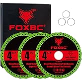 FOXBC 4-1/2 Inch Indestructible Multi-Material Cut Off Disc for Angle Grinders, 7/8" Arbor - 3 Pack