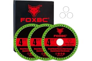 FOXBC 4-1/2 Inch Indestructible Multi-Material Cut Off Disc for Angle Grinders, 7/8" Arbor - 3 Pack