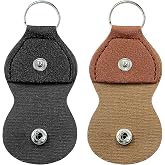 Bonsicoky Guitar Picks Holder Case, Black + Brown, 2 Pcs | Leather, Keychain Holder Cases Bag, For Guitar Players