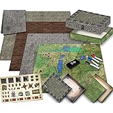 Melee Mats DND Map Starter Set - 22&rdquo; x 26" Double Sided, Wet &amp; Dry Erase Battle Terrain Grid for Dungeons and Dragons - Tabletop Board Gaming Kit with Accessories