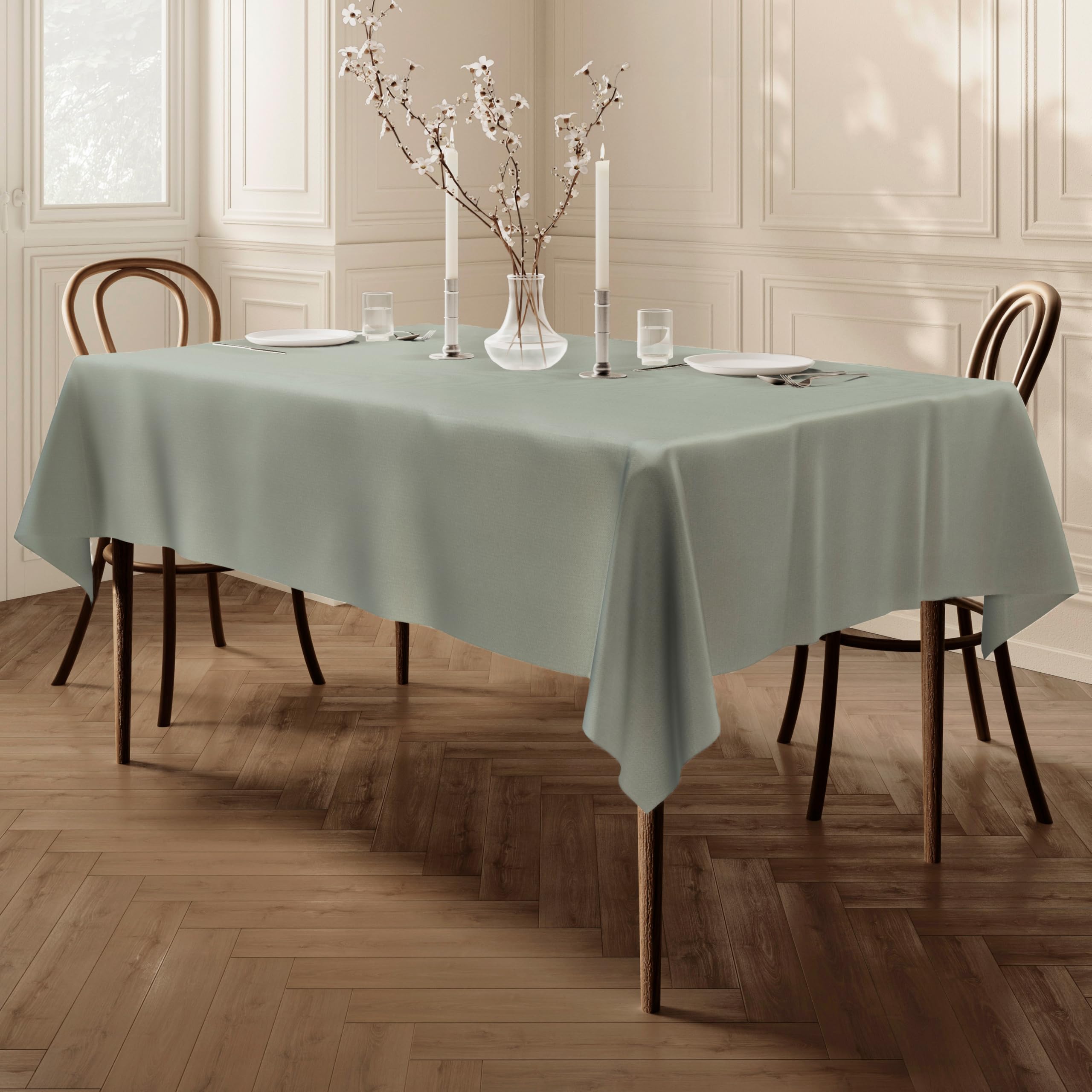 Home Direct Large Rectangular Fabric Tablecloth 140x200cm 55"x78" Sage Green