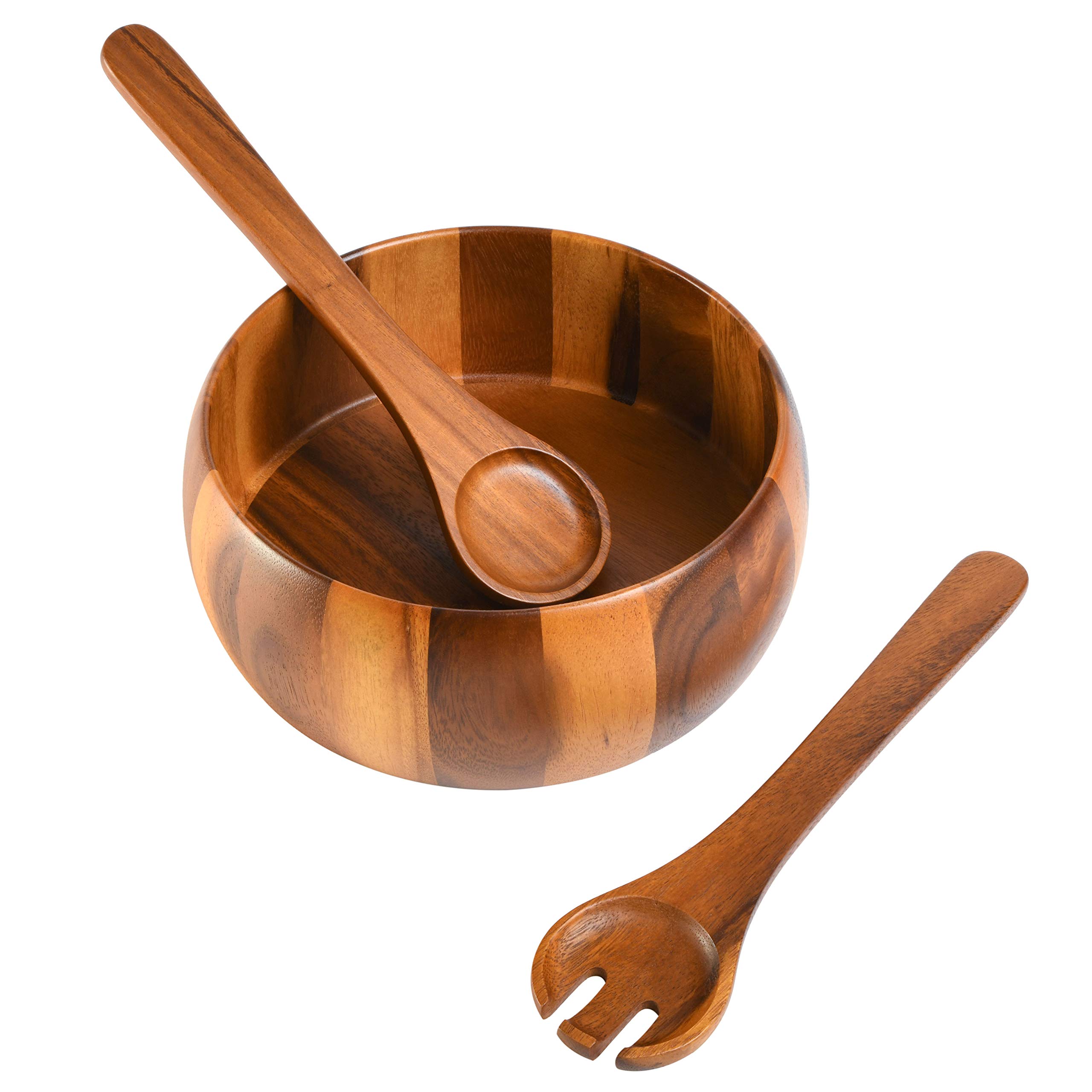 Gibson Home Laurel Acacia Wood Salad Bowl Set, 3 - Piece, Acacia Wood - Image 2