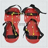 QWORK Gunite Spiked Shoes 1 Pair Lawn Aerator Shoes 1 inch Short Spikes Red view 7