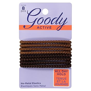 Amazon Com Goody Slideproof Silicone Hair Tie Elastics Brunette
