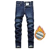 ABSECAI Mens Winter Fleece Jeans Pant Stretch