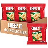 Cheez-It Cheese Crackers, Baked Snack Crackers, Lunch Snacks, White Cheddar (40 Packs)