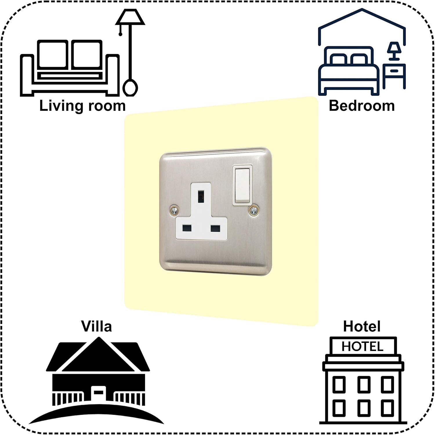 Single Socket Surround, Ivory - Image 3
