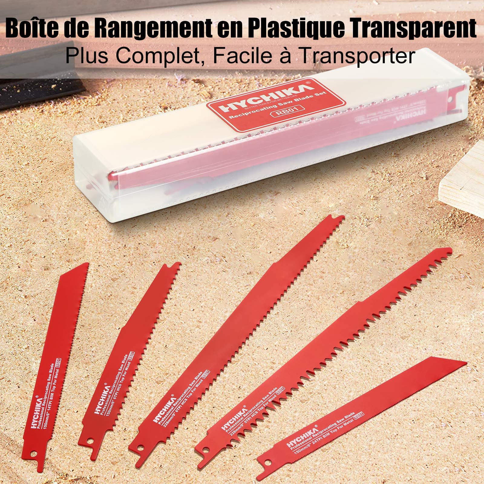 HYCHIKA Säbelsägeblätter Set, 32PCS Sägeblätter Säbelsäge Holz, zum Schneiden von Metall und Holz mit Organizer Koffer 6