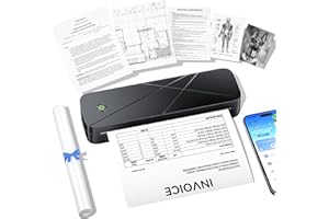 TATTMUSE Portable Printers Wireless for Travel, Inkless Thermal Small Bluetooth Mobile Compact Printer for Phone & Laptop & Home Use, Support 8.5" X 11" US Letter & A4 Size Thermal Paper