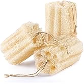 RIYNIBIY 3PCS Egyptian Natural Loofah Exfoliating Body Scrubber, Natural Real Egyptian Loofah Sponge Bath & Shower Scrub exfoliating loofah for Women and Men, Luffa Sponges for Face, Back & Body