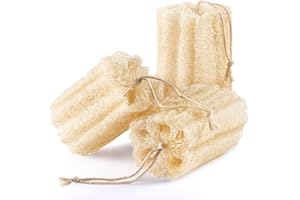 RIYNIBIY 3PCS Egyptian Natural Loofah Exfoliating Body Scrubber, Natural Real Egyptian Loofah Sponge Bath & Shower Scrub exfoliating loofah for Women and Men, Luffa Sponges for Face, Back & Body