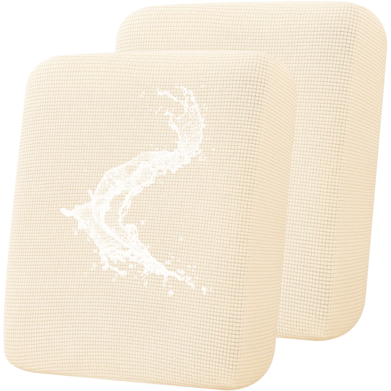 Photo 1 of Smiry Waterproof Couch Cushion Covers, Stretch Jacquard Sofa Covers Washable, Thick Sofa Cushion Covers Furniture Protector with Elastic Bottom for Pets, Kids (2 Pack, Beige)