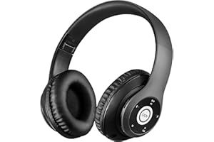 iJoy Bluetooth Headphones Over Ear, Wireless and Wired Foldable Headset Built-in Microphone - (Stealth) Adults Kids Men Women - Audifonos Auriculares Inalambricos