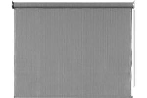 ZLINKE 71''(W) x71''(L) Outdoor Roller Shade Fabric Mocha Cordless Exterior Roll Up Shade, Wand Operation Roller Shade Cloth for Patio Porch Gazebo (Gray)