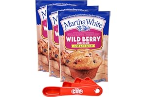 Martha White Wildberry Muffin Mix, 7 oz (Pack of 3) with By The Cup Swivel Spoons